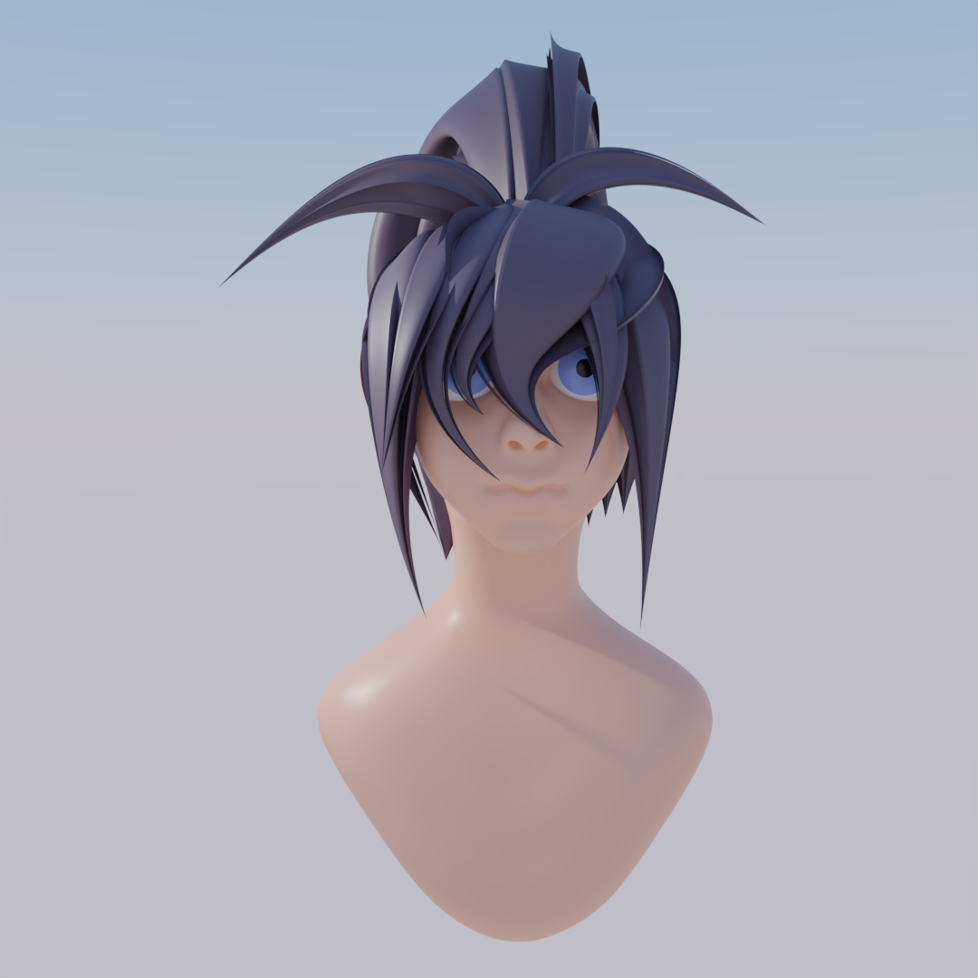 L le personnage feminin fait en 3D sur Blender.